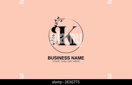 Floral K KK initial logo | initial based modern monogram logo, vector template image. luxury logotype logo, Feminine logo. typography logo Stock Vector