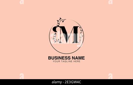 Floral M MM initial logo | initial based modern monogram logo, vector template image. luxury logotype logo, Feminine logo. typography logo Stock Vector