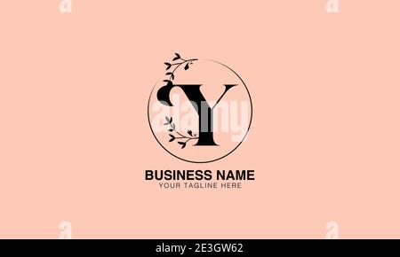 Floral Y YY initial logo | initial based modern monogram logo, vector template image. luxury logotype logo, Feminine logo. typography logo Stock Vector