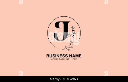 Floral J JJ initial logo | initial based modern monogram logo, vector template image. luxury logotype logo, Feminine logo. typography logo Stock Vector