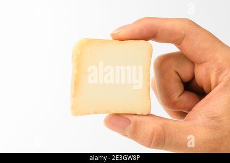 Egg cream cookies on a white background Stock Photo