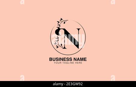 Floral N NN initial logo | initial based modern monogram logo, vector template image. luxury logotype logo, Feminine logo. typography logo Stock Vector