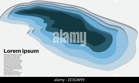 Overlapping vector background waves. deep water illustration design. paper cut style vector design Stock Vector