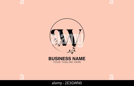 Floral W WW initial logo | initial based modern monogram logo, vector template image. luxury logotype logo, Feminine logo. typography logo Stock Vector