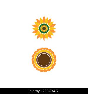 Sun Flower Logo Template vector icon illustration design Stock Vector