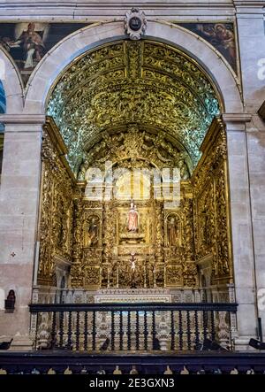 View of the exquisite Baroque interior of the Jesuit Church of Saint Roch, Sao Roque built in the 16th century, in Bairro Alto, Lisbon, Portugal Stock Photo