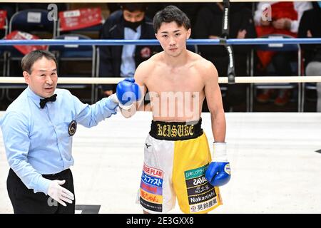 Tokyo, Japan. 14th Jan, 2021. Keisuke Matsumoto Boxing : 58kg weight bout at Korakuen Hall in Tokyo, Japan . Credit: Hiroaki Yamaguchi/AFLO/Alamy Live News Stock Photo