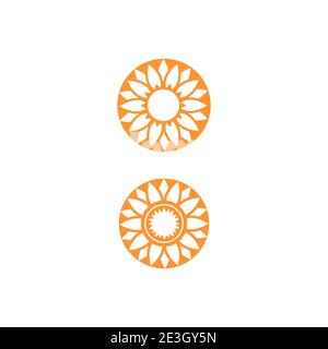 Sun Flower Logo Template vector icon illustration design Stock Vector