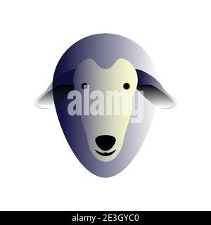 Vector sheep in gradient style. Digital art Stock Vector
