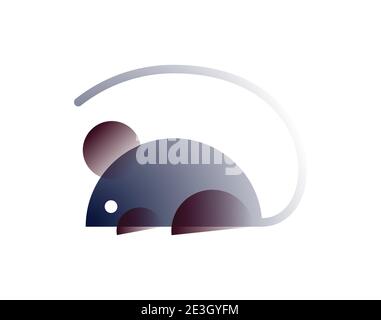 Vector mouse in gradient style. Digital art Stock Vector