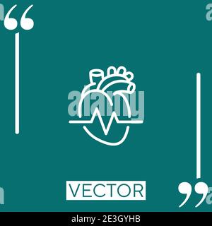 heartbeat Linear icon. Editable stroke line Stock Vector