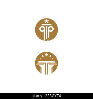 Column icon Logo Template vector illustration design Stock Vector