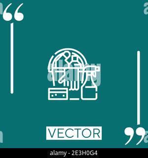 cleaning vector icon Linear icon. Editable stroke line Stock Vector