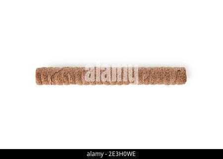 Chocolate wafer roll isolated on white background Stock Photo
