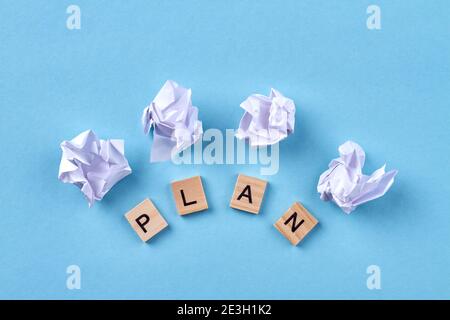 Plan word made with building blocks. Stock Photo