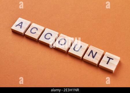 Account word on wooden cubes.