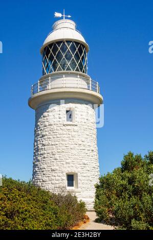 Cape Naturaliste Lighthouse is a 20-metre high cylindrical tower built of limestone - Naturaliste, WA, Australia Stock Photo