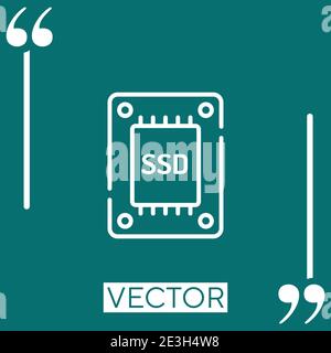 ssd vector icon Linear icon. Editable stroked line Stock Vector
