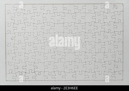 Puzzle game, blank, white, without motif, for printing, Stock Photo