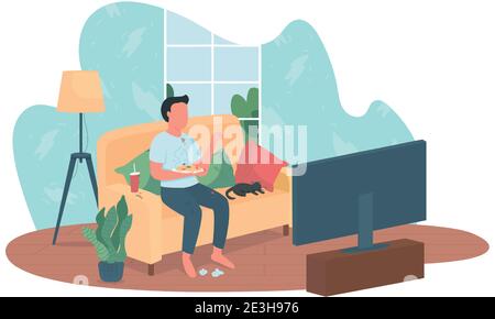 Bad eating habit 2D vector web banner, poster Stock Vector