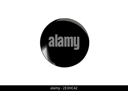 Black button isolated on white background, close up Stock Photo