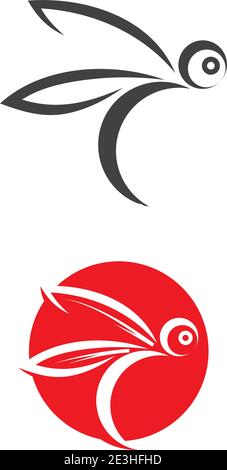 Dragonfly illustration icon design template vector Stock Vector
