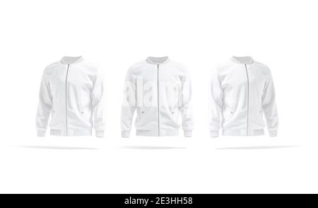 Download Blank White Bomber Jacket Mockup Front And Back View 3d Rendering Empty Windbreaker Apparel With Zipper Mock Up Isolated Clear Windproof Textile Stock Photo Alamy