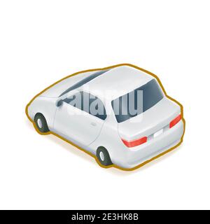 Car Raster template on white background. hatchback car isolated ...