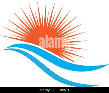 Sun Wave Logo Template vector symbol nature Stock Vector