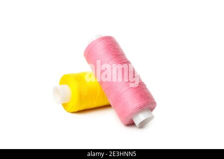 Spools of thread isolated on white background Stock Photo