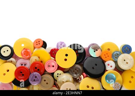 Multi colored buttons isolated on white background Stock Photo