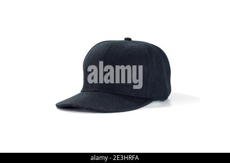 Black fashion and baseball cap isolated on white background. Stock Photo