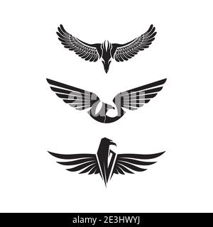animal and wings logo, flying, fly, eagle wing, falcon, bird wing Stock Vector