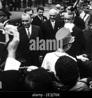 President Georges Pompidou official visit, Lyon, France, 1970 Stock Photo