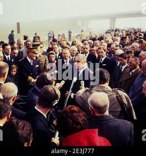 President Georges Pompidou official visit, Lyon, France, 1970 Stock Photo