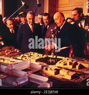 President Georges Pompidou official visit to Lyon, Rhone,, France Stock Photo