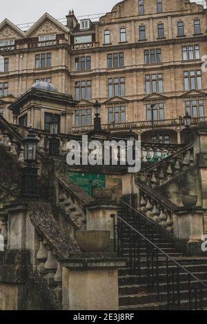 Staircase at Parade Gardens in Bath, Somerset, England, UK. Stock Photo