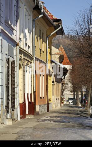 Old street in Kezmarok. Slovakia Stock Photo