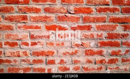 Texture of old dark brown and red brick wall background Stock Photo