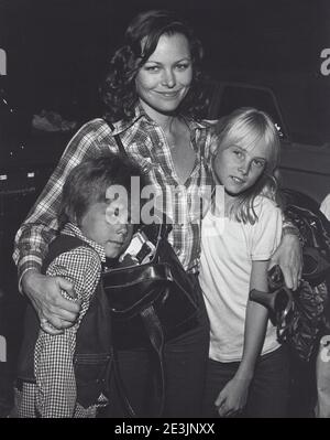 MICHELLE PHILLIPS with daughter Chynna Phillips and son Tamerlayne Credit: Ralph Dominguez/MediaPunch Stock Photo