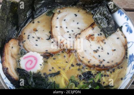 typical japan soup known as ramen Stock Photo