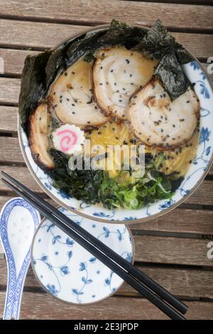typical japan soup known as ramen Stock Photo