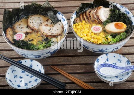 typical japan soup known as ramen Stock Photo
