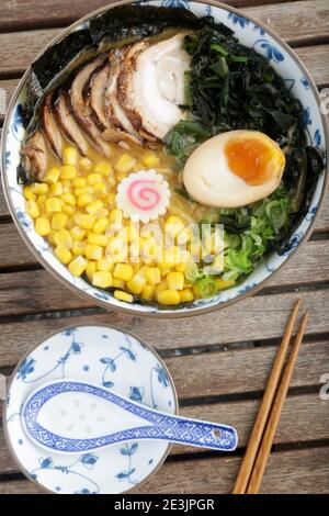 typical japan soup known as ramen Stock Photo