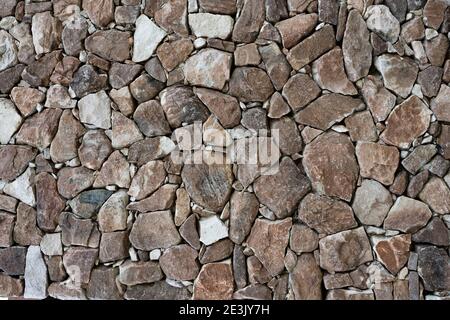 Brown, grey and White stone wall background Stock Photo