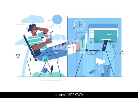 Rest and work balance Stock Vector