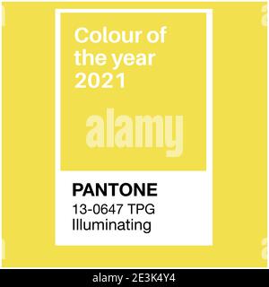 Pantone  Illuminating Yellow Trending Color of the Year 2021. Color pattern, vector illustration Stock Vector