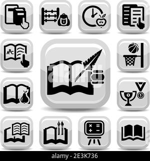 Elegant School Icons Set Created For Mobile, Web And Applications. Stock Vector