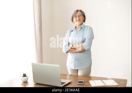 Senior female professional standing with arms folded Stock Photo