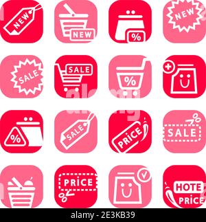 Elegant Colorful Online Shopping Icons Set Created For Mobile, Web And Applications. Stock Vector